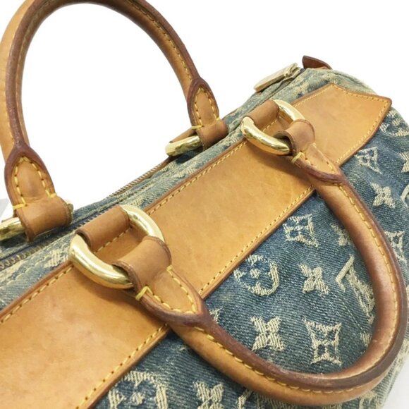 Authentic LOUIS VUITTON Monogram Denim Neo Speedy 30 Blue Handbag Shoulder Bag - Picture 15 of 16